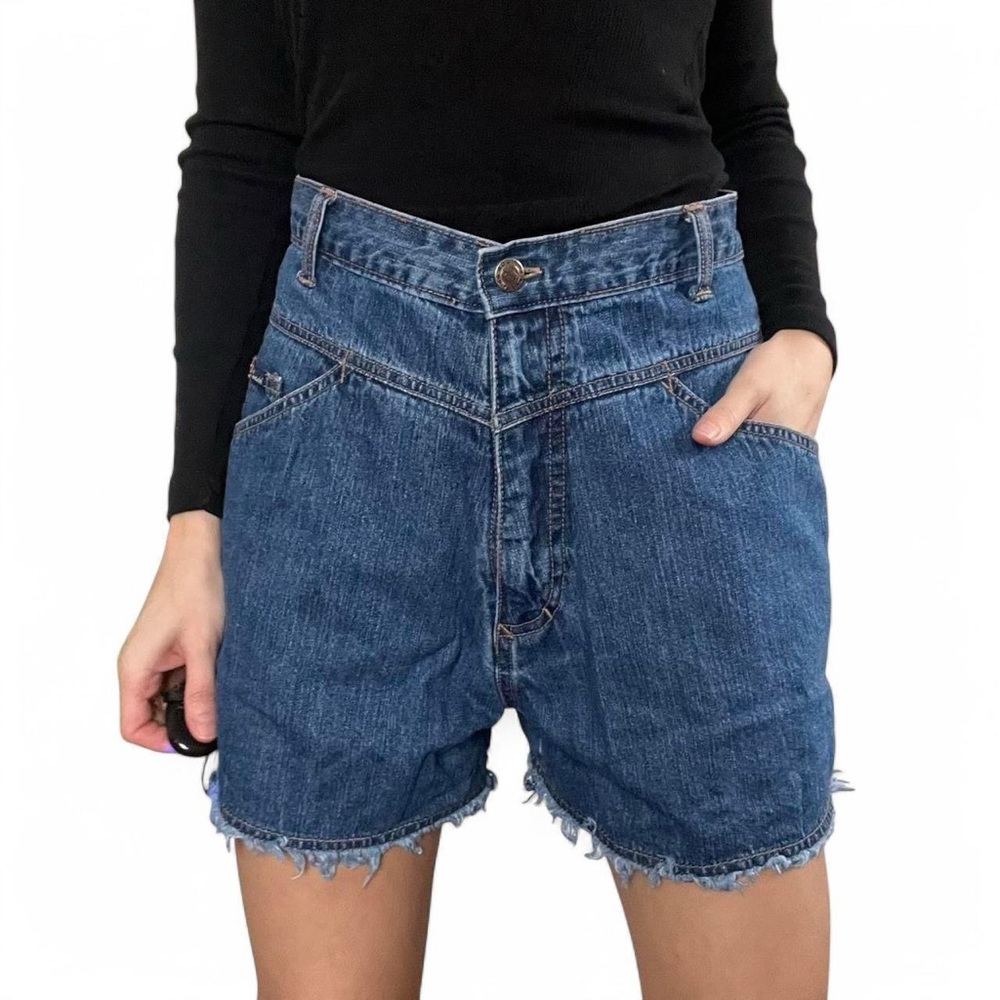 Route 66 Blue Jean Shorts High-Waisted Vintage Style - Picture 2 of 7